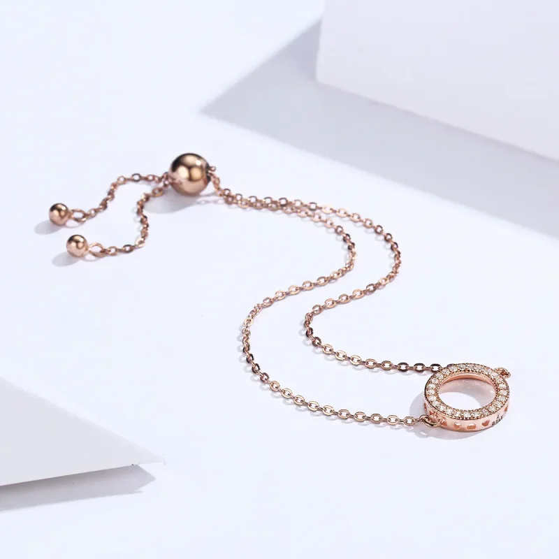 (image for) Pandora Style Rose Gold Destiny Slider Bracelet - SCB030-C - View 4