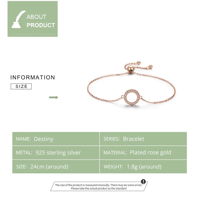 (image for) Pandora Style Rose Gold Destiny Slider Bracelet - SCB030-C - View 5