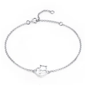Pandora Style Rose Gold & Silver Cute Cat Chain Slider Bracelet - SCB102-C (image for) Pandora Style Rose Gold & Silver Cute Cat Chain Slider Bracelet - SCB102-C