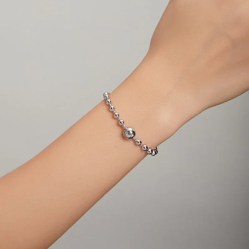 (image for) Pandora Style Silver Silver Ball bracelet - SCB208 - View 5