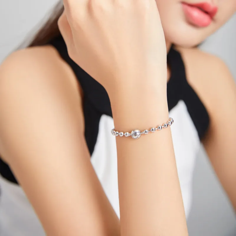 (image for) Pandora Style Silver Silver Ball bracelet - SCB208 - View 7