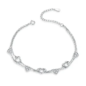 Pandora Style Silver Beautiful Love Chain Slider Bracelet - SCB151 (image for) Pandora Style Silver Beautiful Love Chain Slider Bracelet - SCB151
