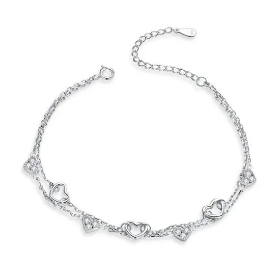 (image for) Pandora Style Silver Beautiful Love Chain Slider Bracelet - SCB151