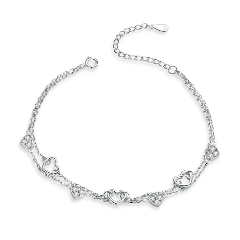 (image for) Pandora Style Silver Beautiful Love Chain Slider Bracelet - SCB151