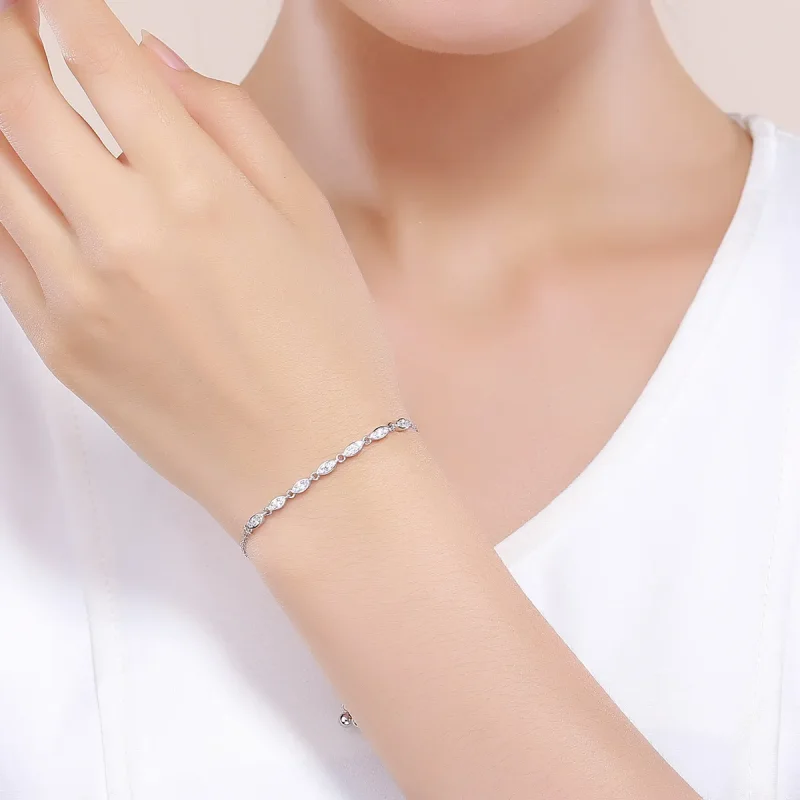 (image for) Pandora Style Silver Beauty of Simplicity Chain Slider Bracelet - SCB086 - View 2