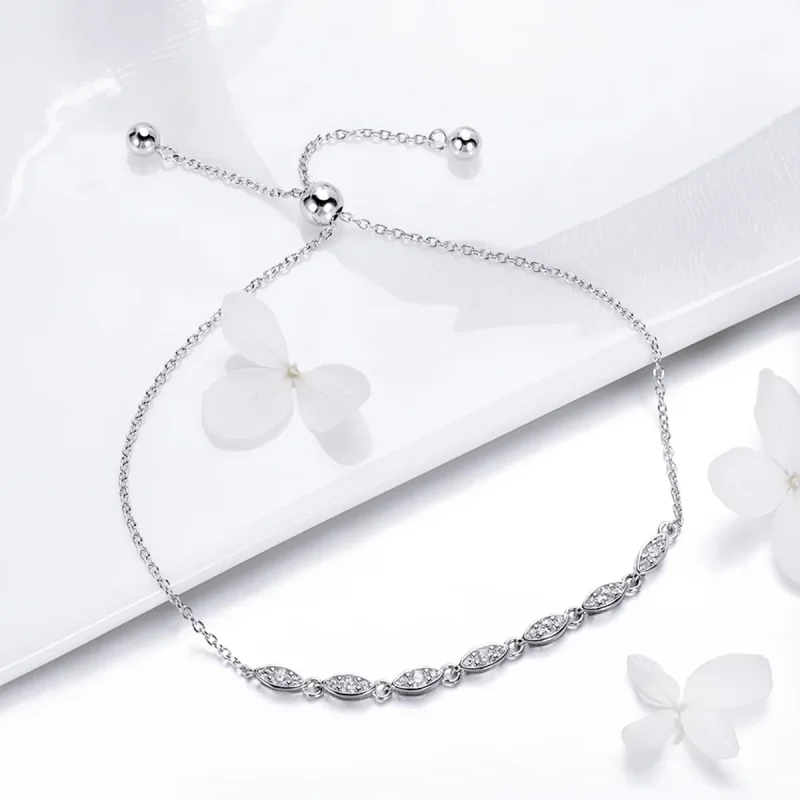 (image for) Pandora Style Silver Beauty of Simplicity Chain Slider Bracelet - SCB086 - View 4