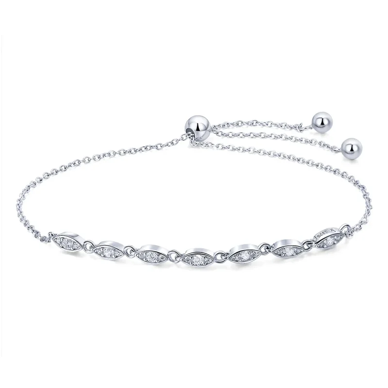 (image for) Pandora Style Silver Beauty of Simplicity Chain Slider Bracelet - SCB086