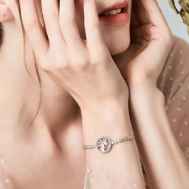 (image for) Pandora Style Silver Bright Tree of Life bracelet - SCB035 - View 2