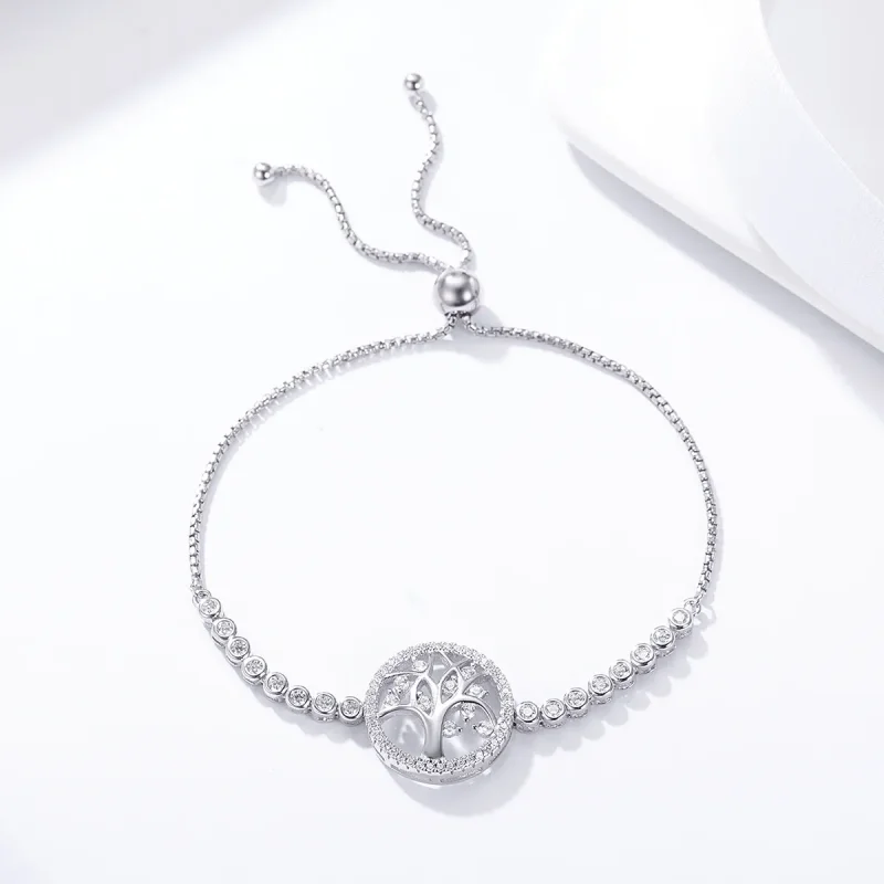 (image for) Pandora Style Silver Bright Tree of Life bracelet - SCB035 - View 5