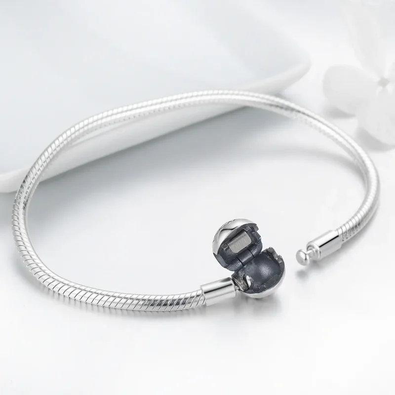 (image for) Pandora Style Silver Cute Lion Chain Bracelet - SCB054 - View 5