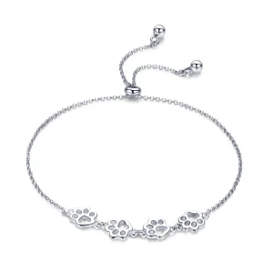 Pandora Style Silver Cute Pet Claw Marks Chain Slider Bracelet - SCB096 (image for) Pandora Style Silver Cute Pet Claw Marks Chain Slider Bracelet - SCB096