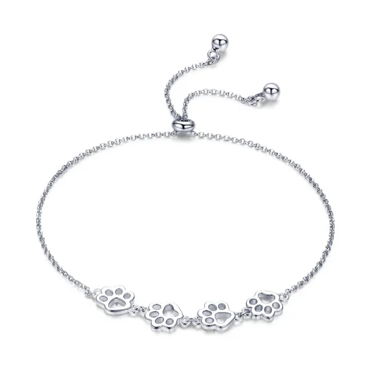 (image for) Pandora Style Silver Cute Pet Claw Marks Chain Slider Bracelet - SCB096
