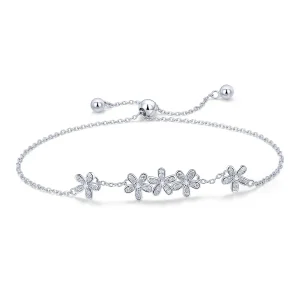 (image for) Pandora Style Silver Daisy Chain Slider Bracelet - SCB084