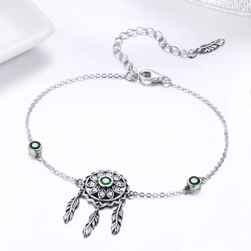 (image for) Pandora Style Silver Dreamcatcher Chain Slider Bracelet - SCB078 - View 5