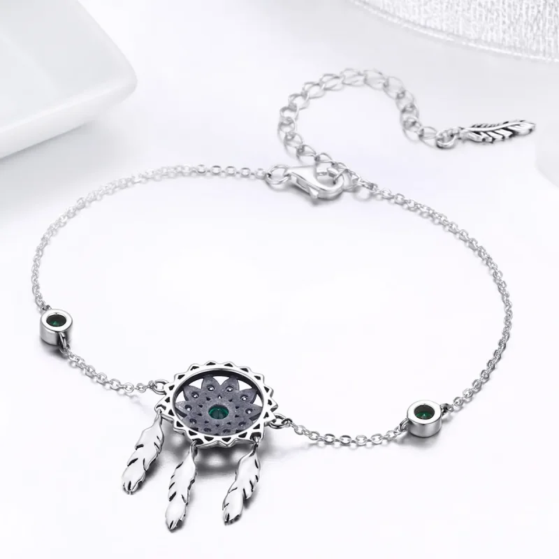 (image for) Pandora Style Silver Dreamcatcher Chain Slider Bracelet - SCB078 - View 6