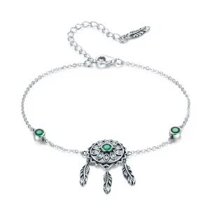 (image for) Pandora Style Silver Dreamcatcher Chain Slider Bracelet - SCB078