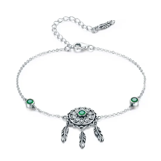 (image for) Pandora Style Silver Dreamcatcher Chain Slider Bracelet - SCB078