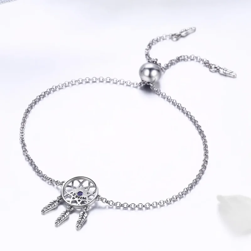 (image for) Pandora Style Silver Dreamcatcher Chain Slider Bracelet - SCB111 - View 3