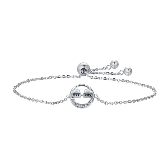 (image for) Pandora Style Silver Emoji Slider Bracelet - SCB040