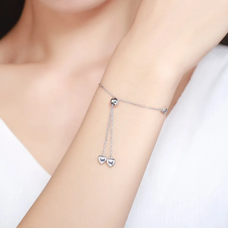 (image for) Pandora Style Silver Entwined Bright Galaxy Slider Bracelet - SCB032 - View 4