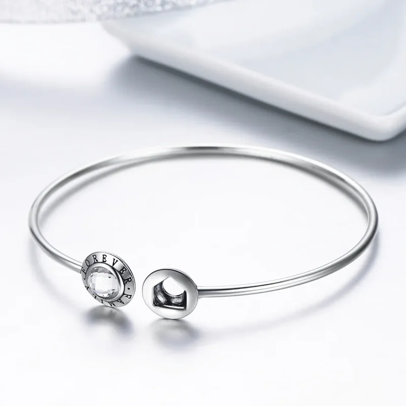 (image for) Pandora Style Silver Eternal Home Open Bangle - SCB011 - View 3