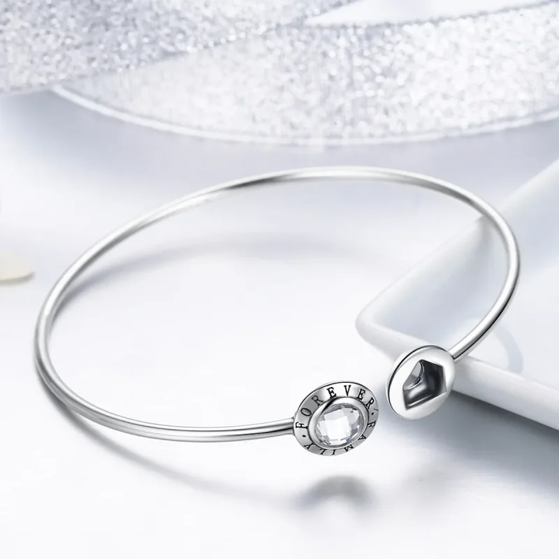 (image for) Pandora Style Silver Eternal Home Open Bangle - SCB011 - View 5