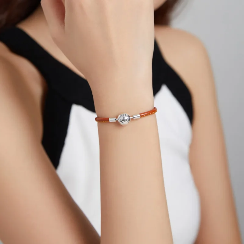 (image for) Pandora Style Silver Family Forever Leather bracelet - SCB215 - View 6