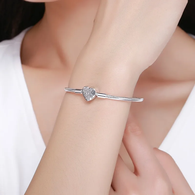 (image for) Pandora Style Silver Family Tree Chain Bracelet - SCB066 - View 2