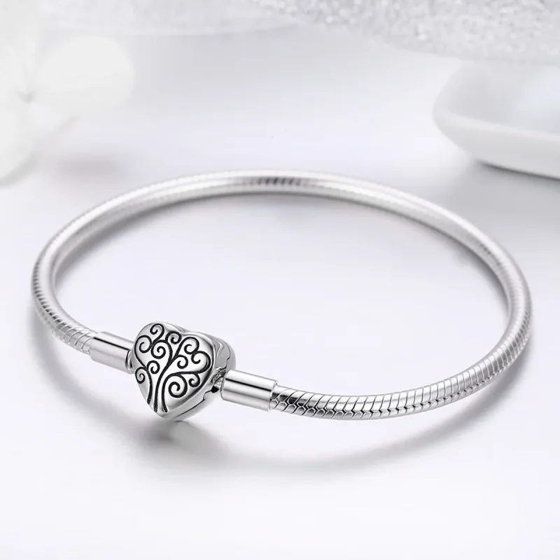 (image for) Pandora Style Silver Family Tree Chain Bracelet - SCB066 - View 4