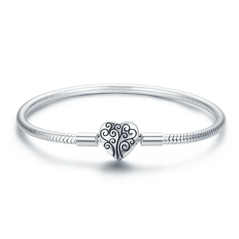 (image for) Pandora Style Silver Family Tree Chain Bracelet - SCB066