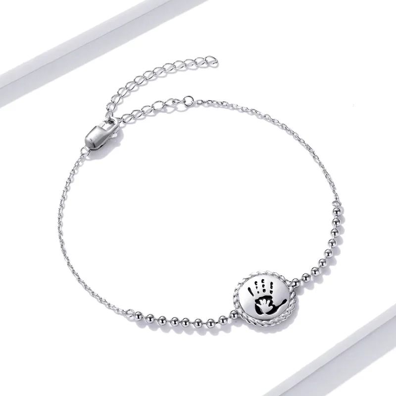(image for) Pandora Style Silver Footprint bracelet - SCB209 - View 3