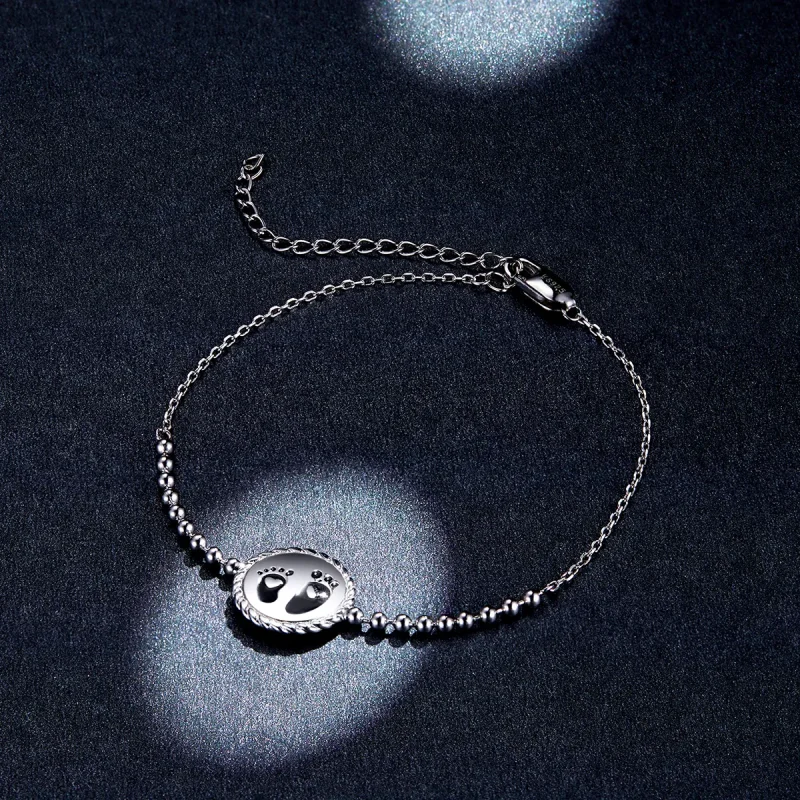 (image for) Pandora Style Silver Footprint bracelet - SCB209 - View 5