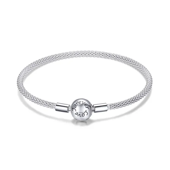 (image for) Pandora Style Silver Forever Love Mesh Bracelet - SCB105