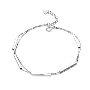 (image for) Pandora Style Silver Geometry Chain Slider Bracelet - SCB170
