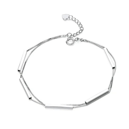 (image for) Pandora Style Silver Geometry Chain Slider Bracelet - SCB170