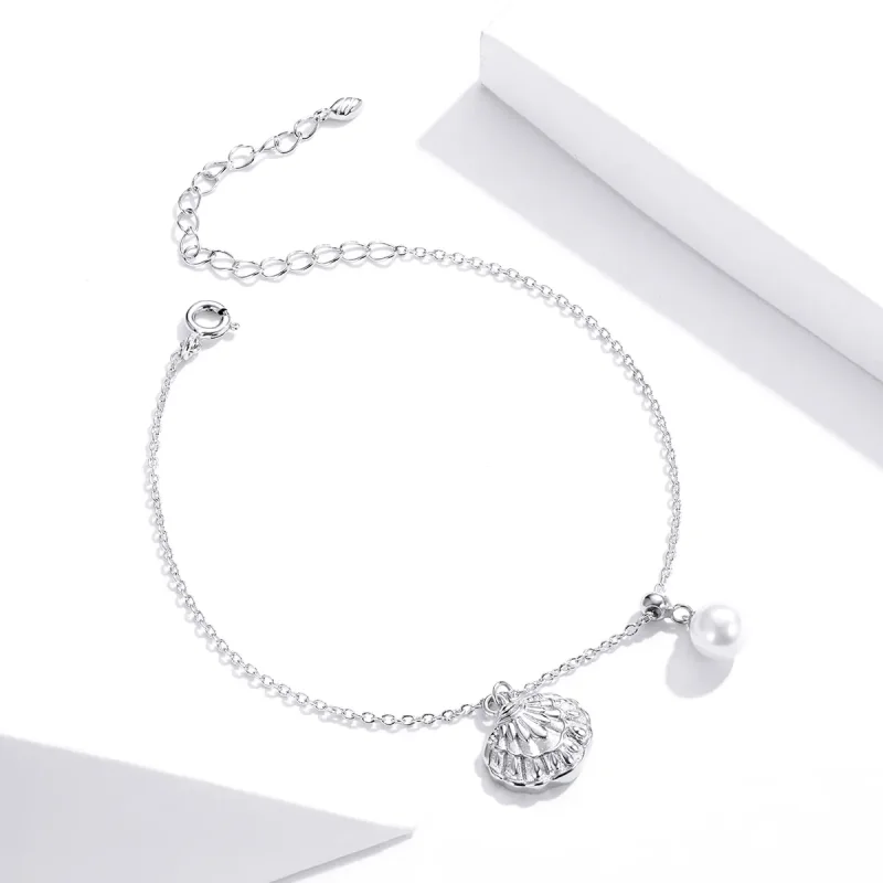 (image for) Pandora Style Silver Gift of Sea Dainty Chain Slider Bracelet - SCB179 - View 4