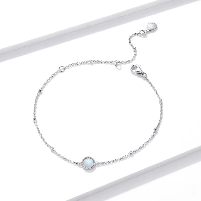 (image for) Pandora Style Silver Gorgeous Opal bracelet - BSB054 - View 2