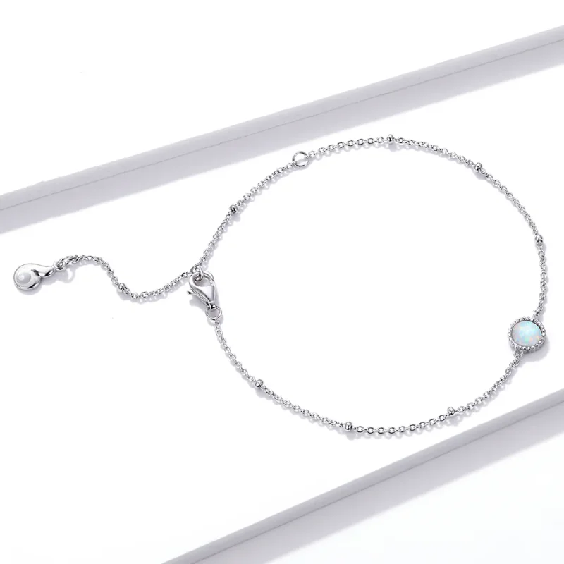 (image for) Pandora Style Silver Gorgeous Opal bracelet - BSB054 - View 3