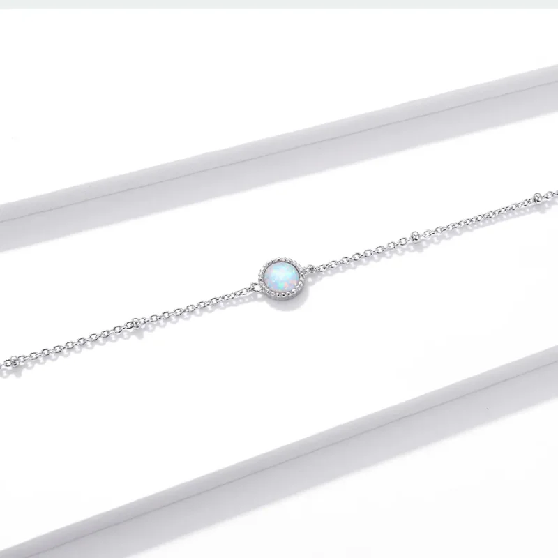 (image for) Pandora Style Silver Gorgeous Opal bracelet - BSB054 - View 4