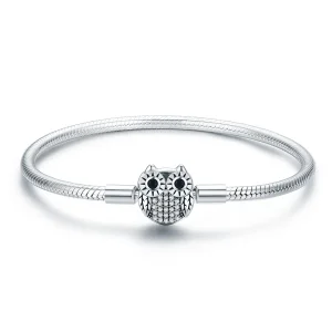 (image for) Pandora Style Silver Graduation Cute Owl Chain Bracelet - SCB067