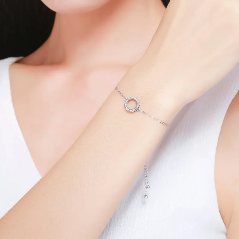 (image for) Pandora Style Silver Halo Slider Bracelet - SCB030 - View 2