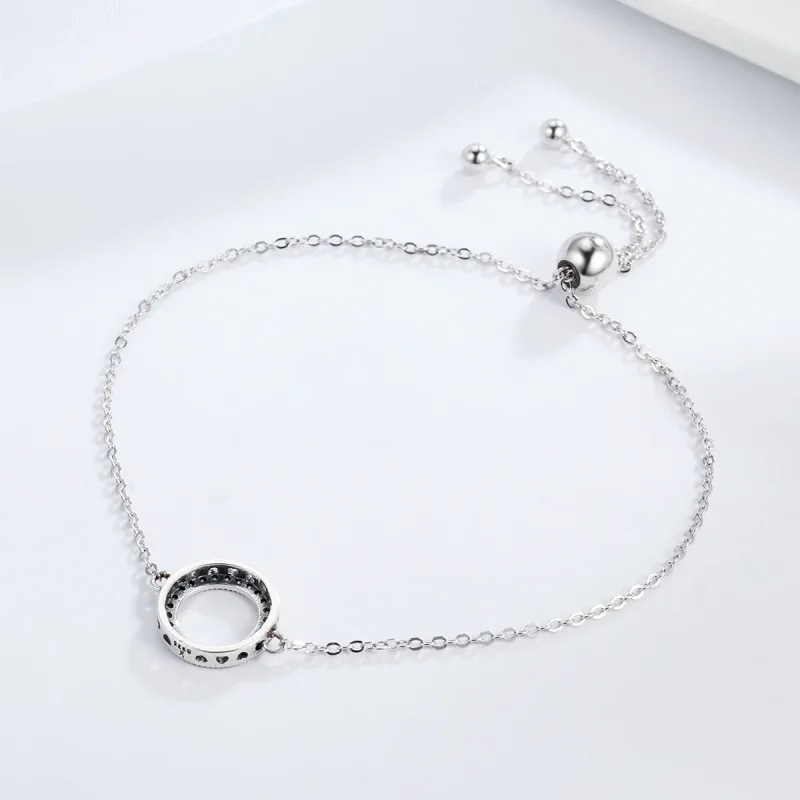 (image for) Pandora Style Silver Halo Slider Bracelet - SCB030 - View 5