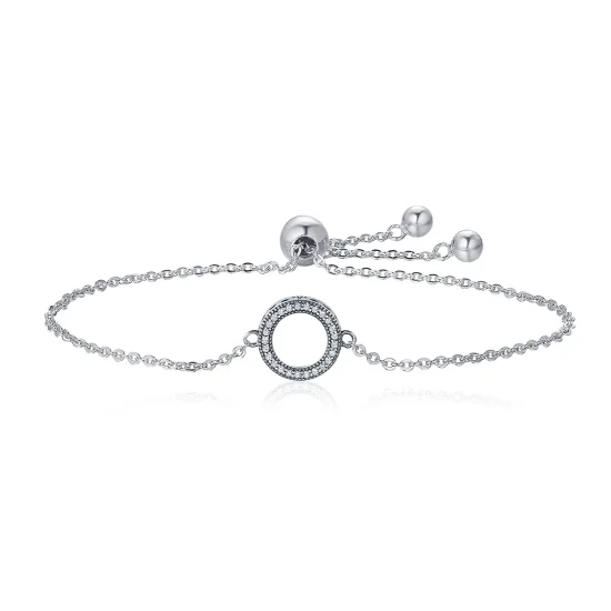 (image for) Pandora Style Silver Halo Slider Bracelet - SCB030