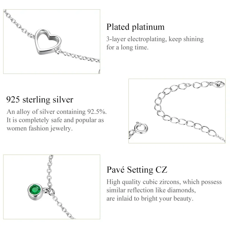 (image for) Pandora Style Silver Heart Balls Girl Slider Bracelet - SCB180 - View 6