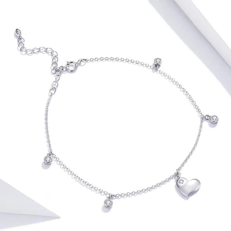 (image for) Pandora Style Silver Heart bracelet - SCT021 - View 2