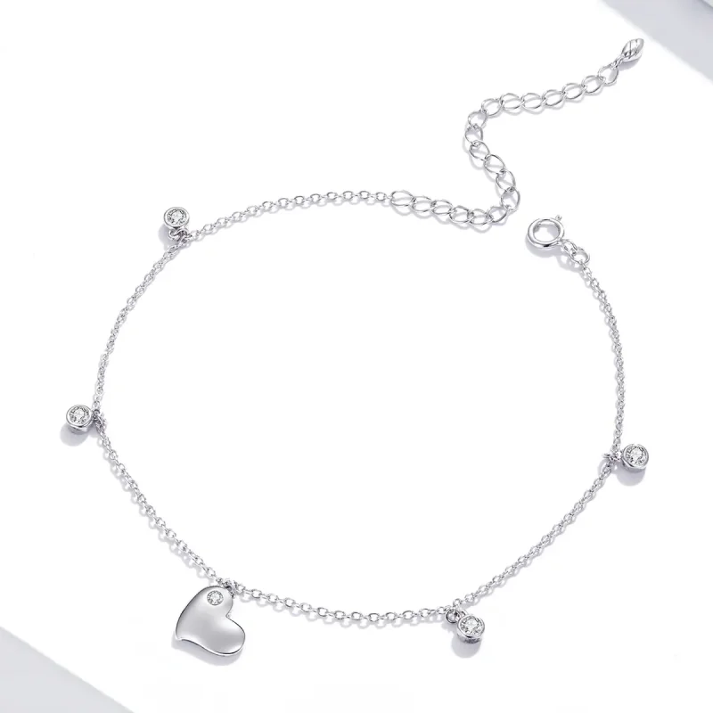 (image for) Pandora Style Silver Heart bracelet - SCT021 - View 3