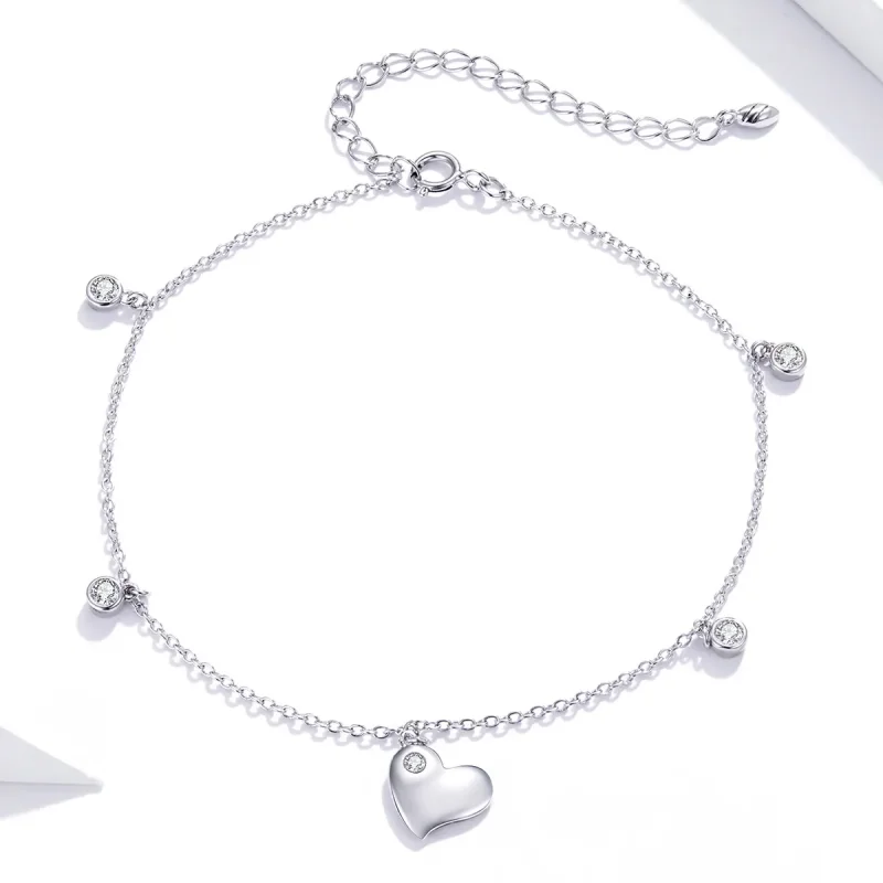 (image for) Pandora Style Silver Heart bracelet - SCT021 - View 4