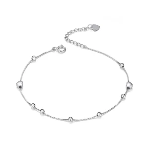 (image for) Pandora Style Silver Heart Chain Slider Bracelet - SCB172