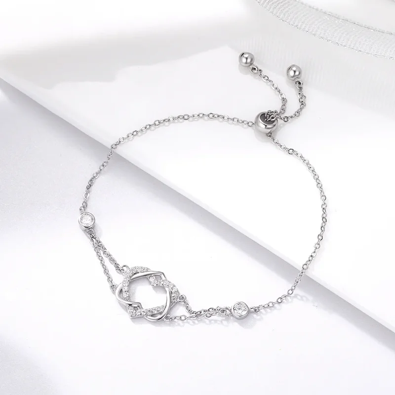 (image for) Pandora Style Silver Love Cardiogram Anniversary Slider Bracelet - SCB022 - View 5
