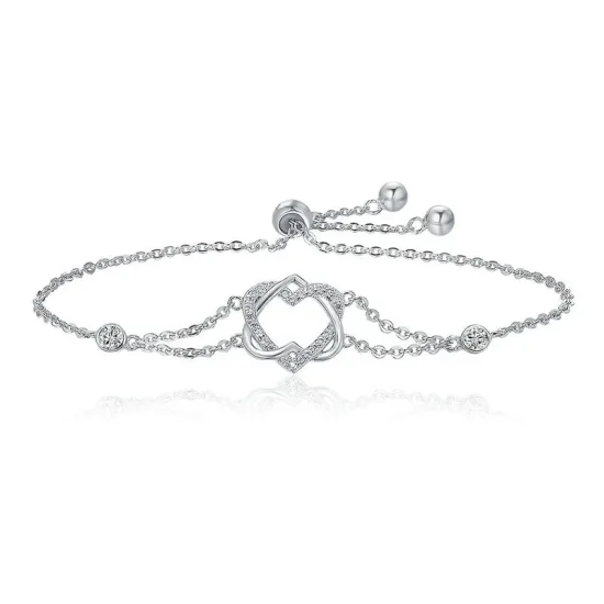 (image for) Pandora Style Silver Love Cardiogram Anniversary Slider Bracelet - SCB022